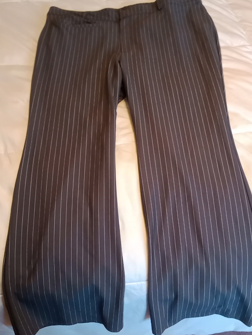 Women's Pinstripe Dress Pants - Grey with White Size 16 NEW